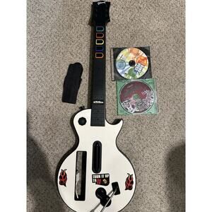 Nintendo Wii Guitar Hero Aerosmith & Band Hero Bundle Tested Guitar Strap Game